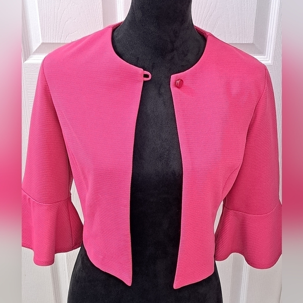 Bright Pink Cropped Open Jacket Size 8